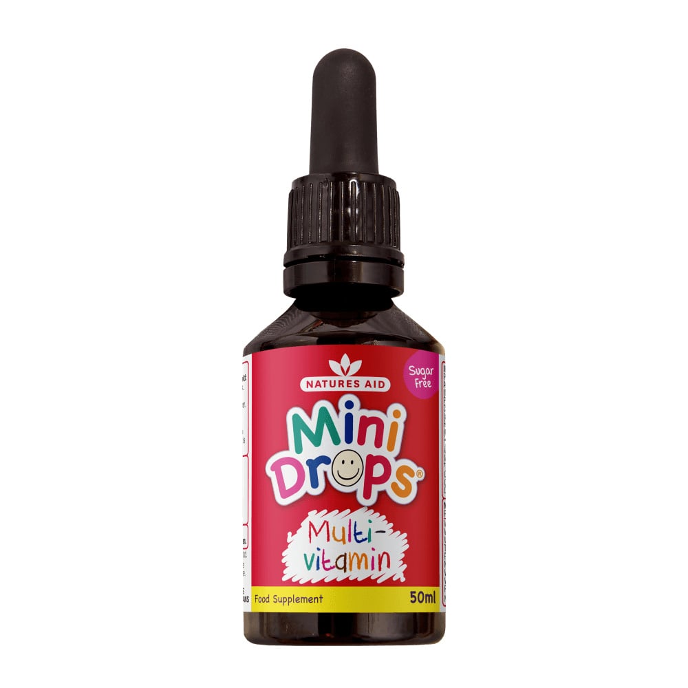 Мултивитаминни капки за деца (Mini Drops Multi-vitamin) 50мл NaturesAid - Feel You