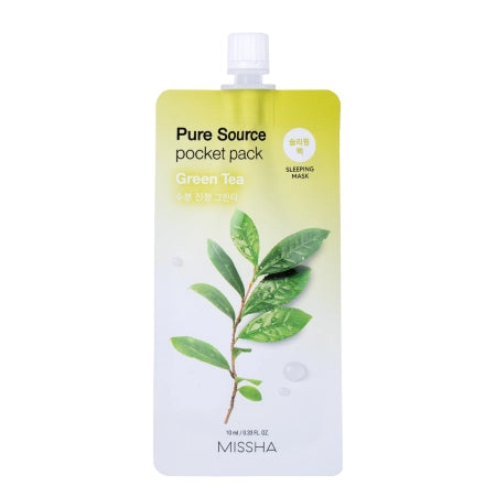Missha - Pure Source Pocket Pack - Green Tea - Moisturizing Face Mask - 10ml - Feel You