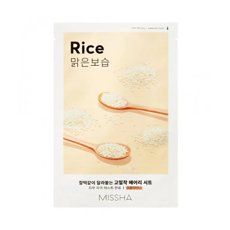 Missha - Rice Airy Fit Sheet Mask - Zjemňující pleťová maska - 19.0g - Feel You