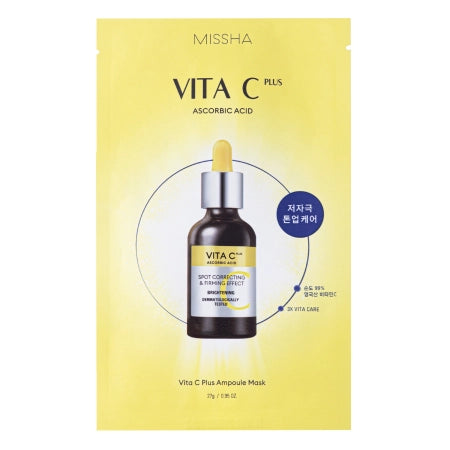 Missha - Vita C Plus Spot Correcting & Firming Ampoule Sheet Mask - Brightening Vitamin C Sheet Mask - 27g - Feel You