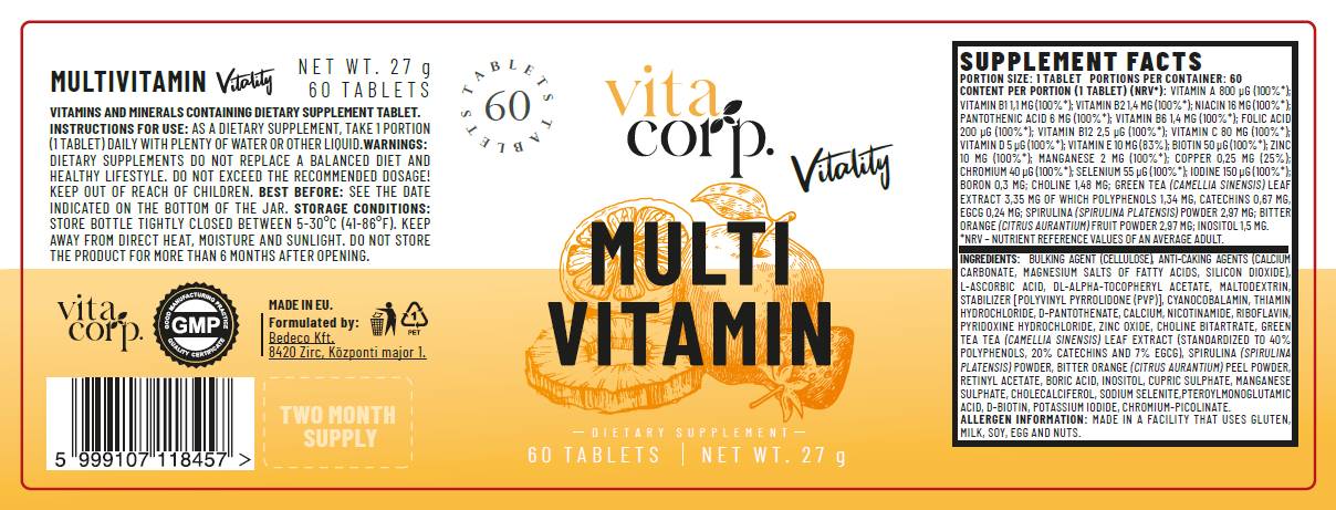 MultiVitamin Vitality - 60 Таблетки - Feel You