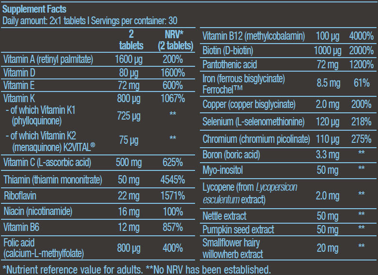 Multivitamin For Men from Organic Sources / 60 Tabs - Feel You