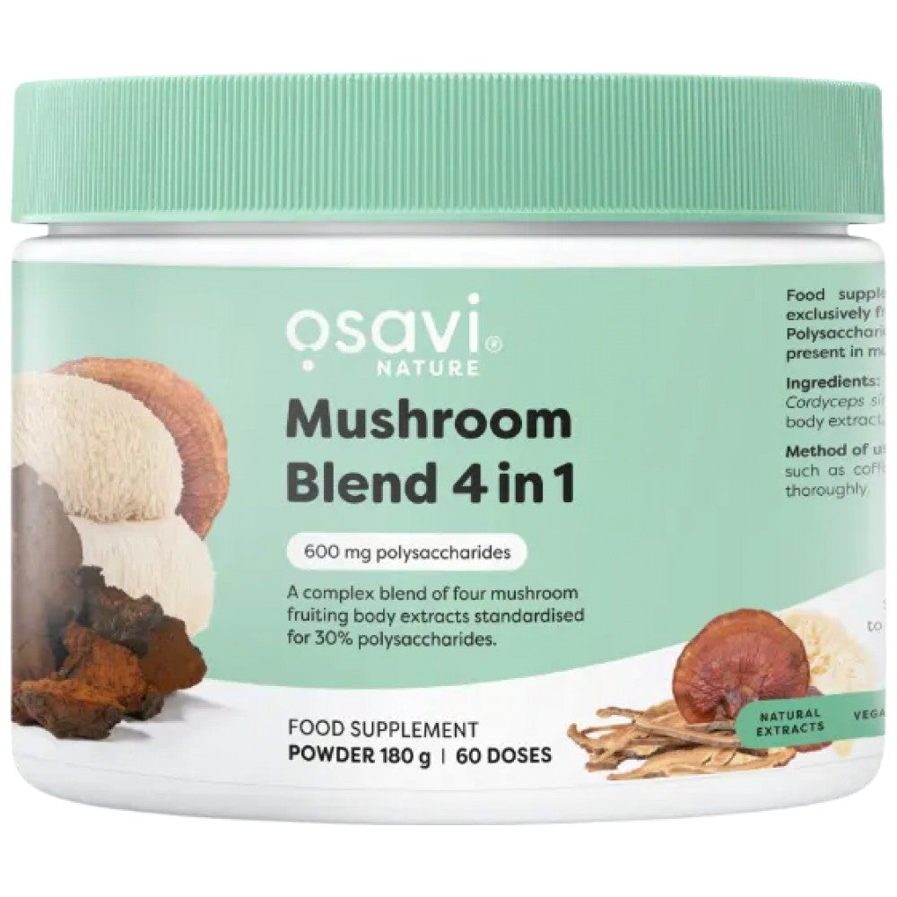Mushroom Blend 4 in 1 | Lion's Mane, Cordyceps, Reishi & Chaga - 180 грама - Feel You