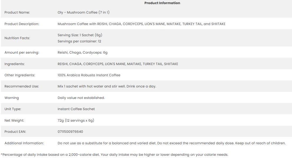 Mushroom Coffee 7 in 1 - 12 Пакета - Feel You