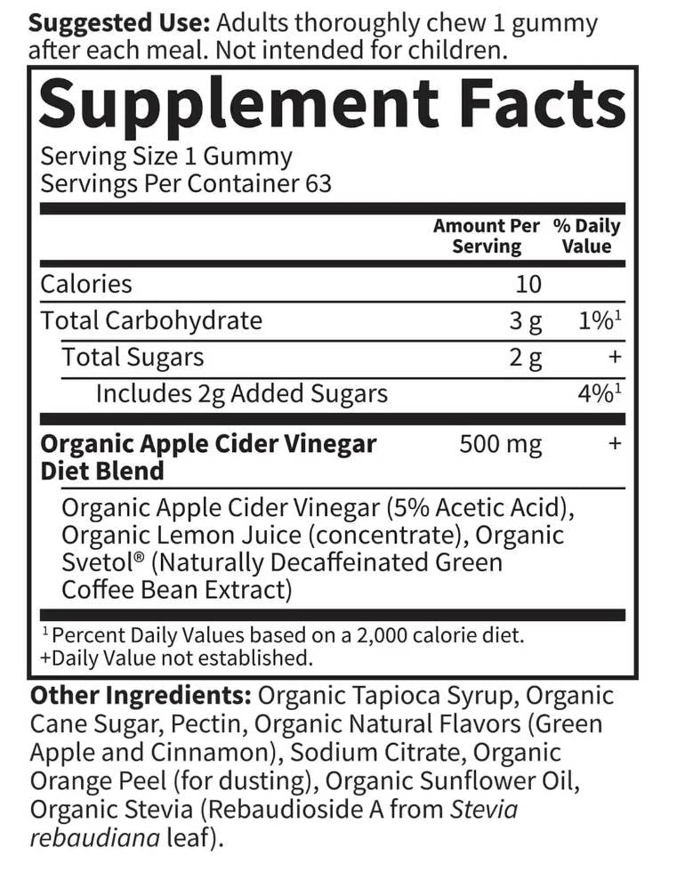 Mykind Organics | Apple Cider Vinegar Diet Gummies - 63 желирани бонбони - Feel You