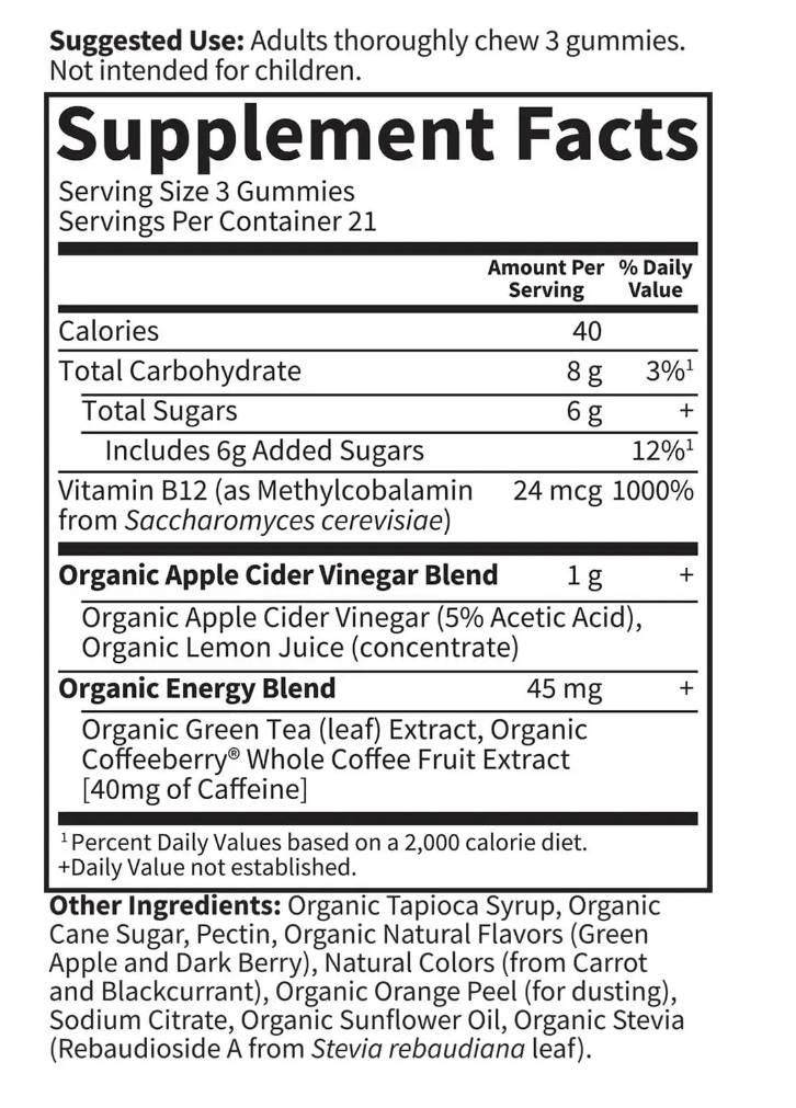 Mykind Organics | Apple Cider Vinegar Energy Gummies - 63 желирани бонбони - Feel You