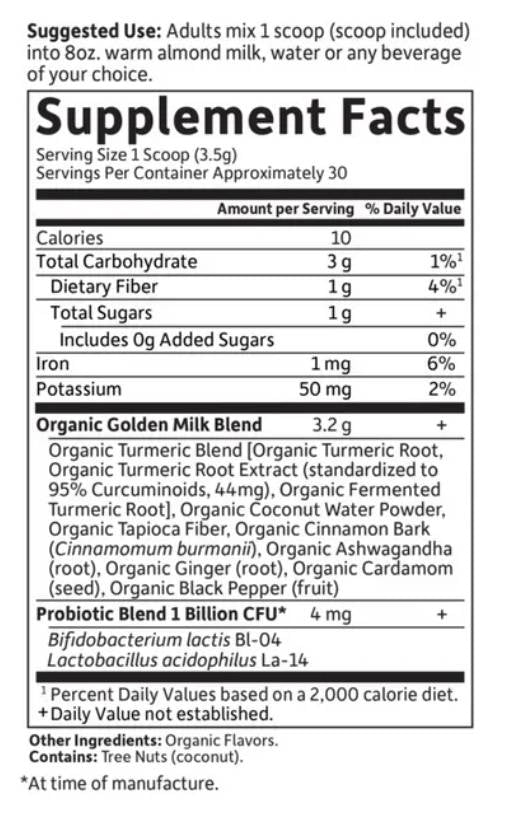 Mykind Organics | Golden Milk - 105 грама - Feel You