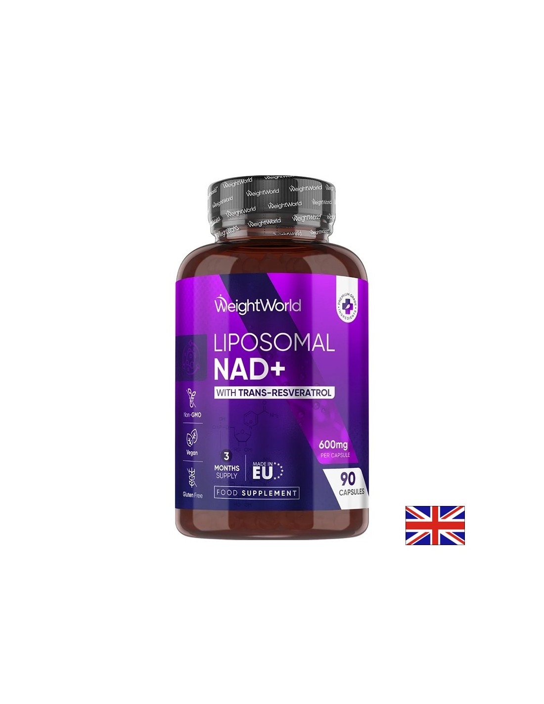 Липозомен NAD+ 250 mg с транс-ресвератрол 100 mg Анти-ейджинг и клетъчна енергия 90 капсули - Feel You