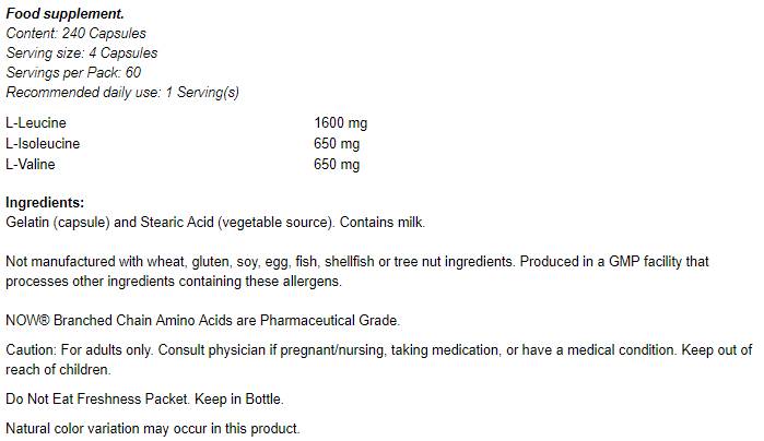 Branched Chain Amino Acids / BCAA - 240 капсули - Feel You