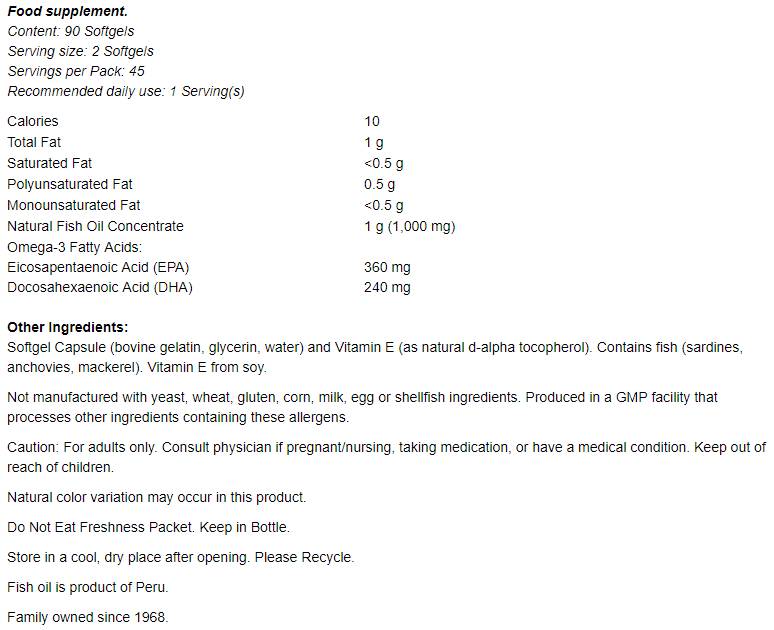 Omega-3 Mini Gels - 180 Гел капсули - Feel You