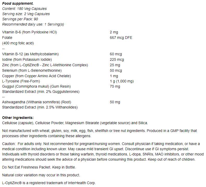 Thyroid Energy - 180 капсули - Feel You