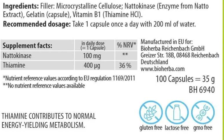 Nattokinase 100 mg - 100 капсули - Feel You