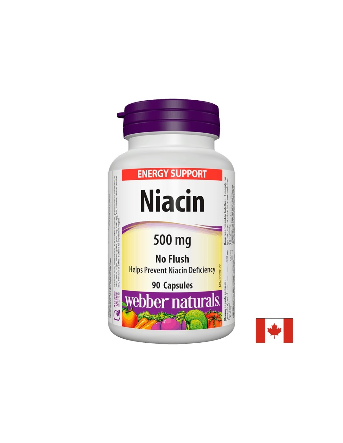 Niacin/ Ниацин 500 mg x 90 капсули Webber Naturals - Feel You