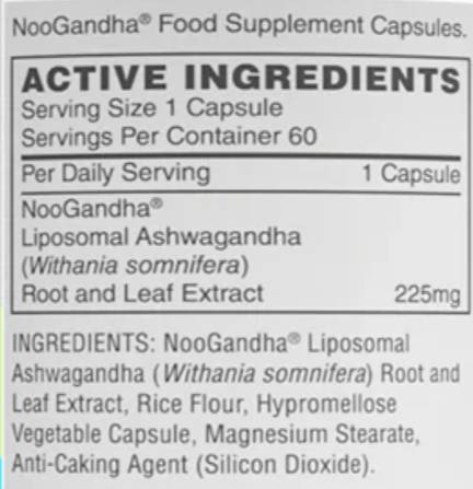 NooGandha 225 mg | Liposomal Ashwagandha - 60 капсули - Feel You