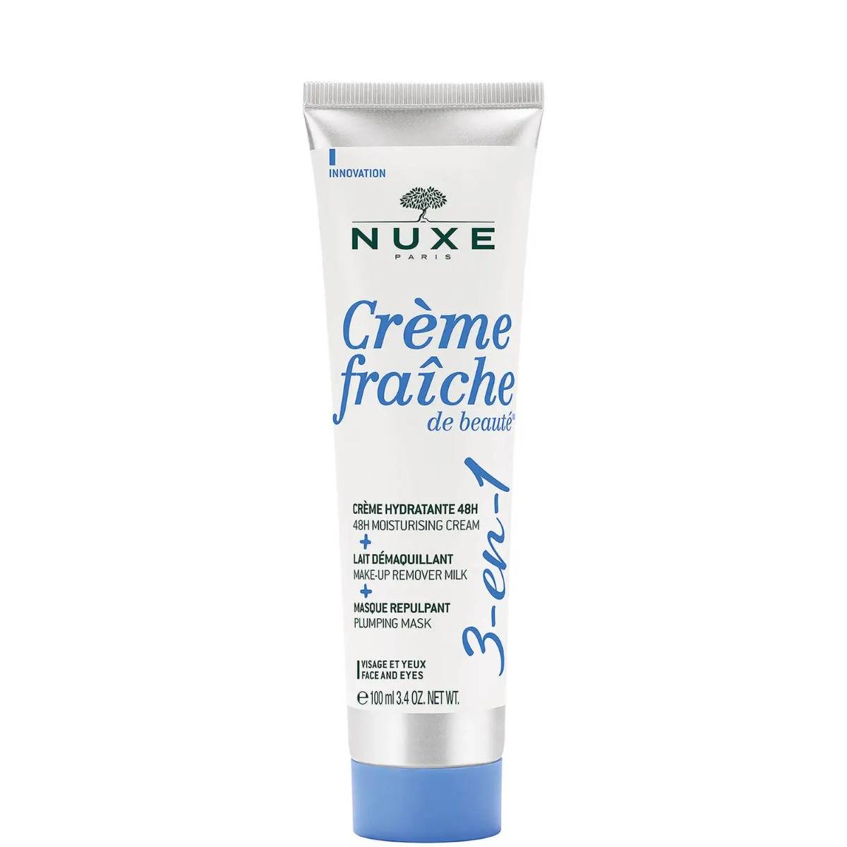 Nuxe, Creme Fraiche de Beaute, Moisturizing, Cream, Make-Up Remover Milk & Plumping Mask 3-In-1, 100 ml *Tester - Feel You