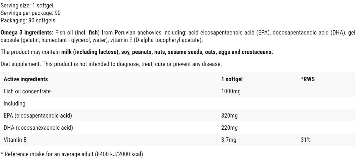 Omega-3 55% | 320 mg EPA + 220 mg DHA - 90 Гел капсули - Feel You