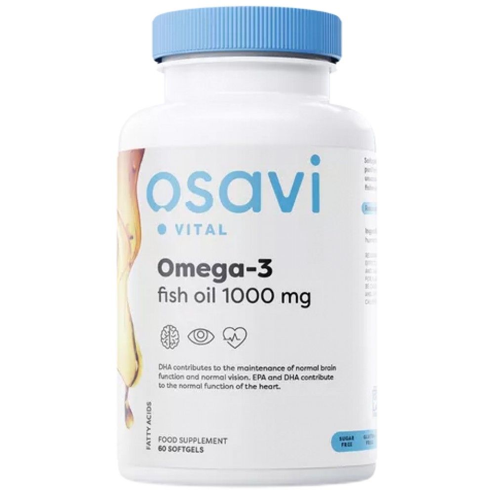 Omega 3 Fish Oil 1000 mg | Molecularly Distilled - 60 Гел капсули - Feel You