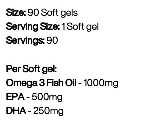 Omega 3 High Strength | 500 mg EPA and 250 mg DHA 90 Гел капсули - Feel You