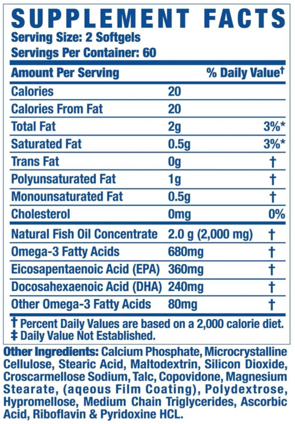Omega-3 XS Fish Oil Softgels - 120 Гел капсули - Feel You