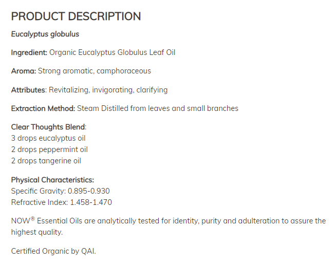 Био масло от евкалипт - Oragnic Eucalyptus Globulus Oil - 30 ml - Feel You