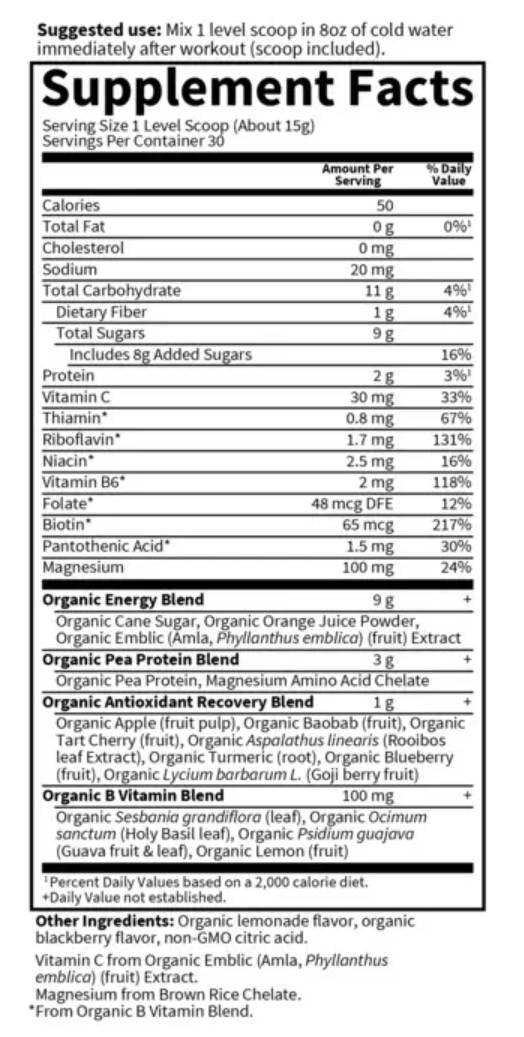 Organic Plant-Based Recovery - 446 грама - Feel You