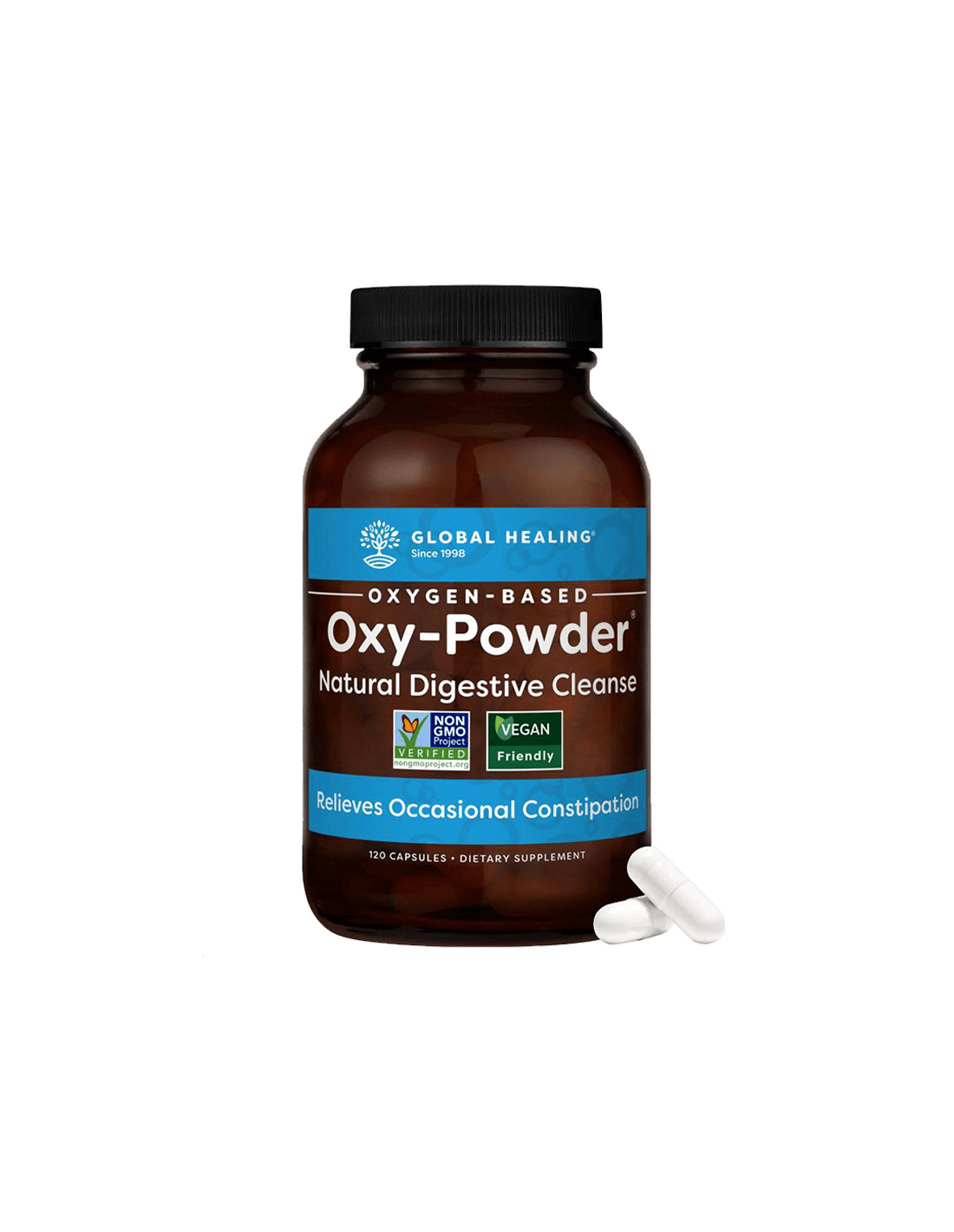 Oxy-Powder Natural Digestive Cleanse - Естествено прочистване на храносмилането, 60 капсули Global Healing - Feel You
