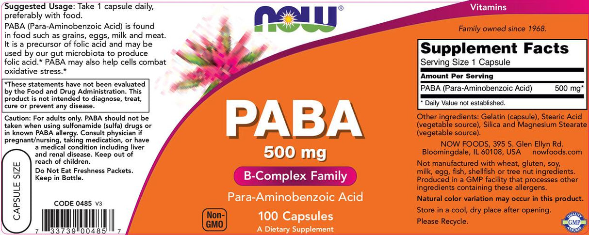 PABA 500 mg - 100 капсули - Feel You
