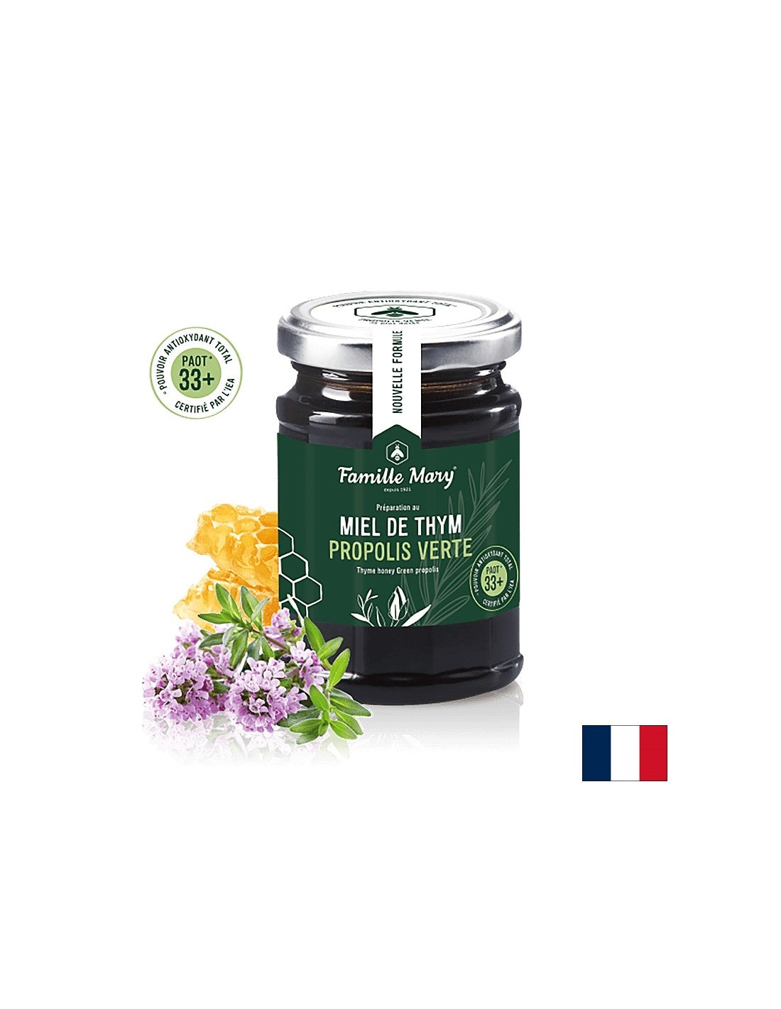 Пчелен мед от дива мащерка + зелен прополис (PAOT® 33+), 200 g - Feel You