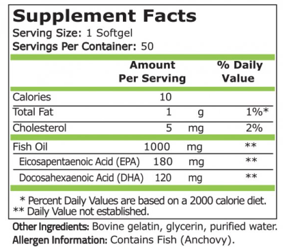 Omega 3 Fish Oil 180 EPA/120 DHA - 200 Дражета - Feel You