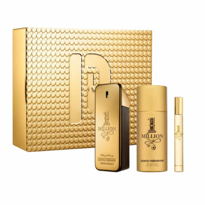 Paco Rabanne 1 Million Eau De Toilette Spray 100ml Set 3 Pieces - Feel You