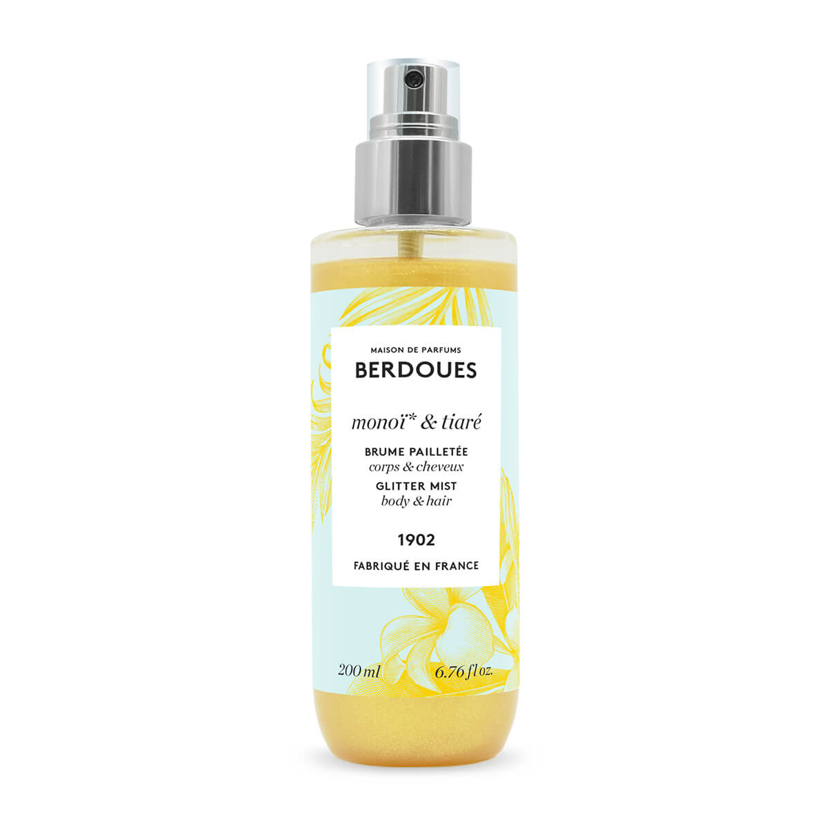 Parfums Berdoues, Monoi & Tiare, Glittery, Fragrance Water, For Hair & Body, 200 ml - Feel You