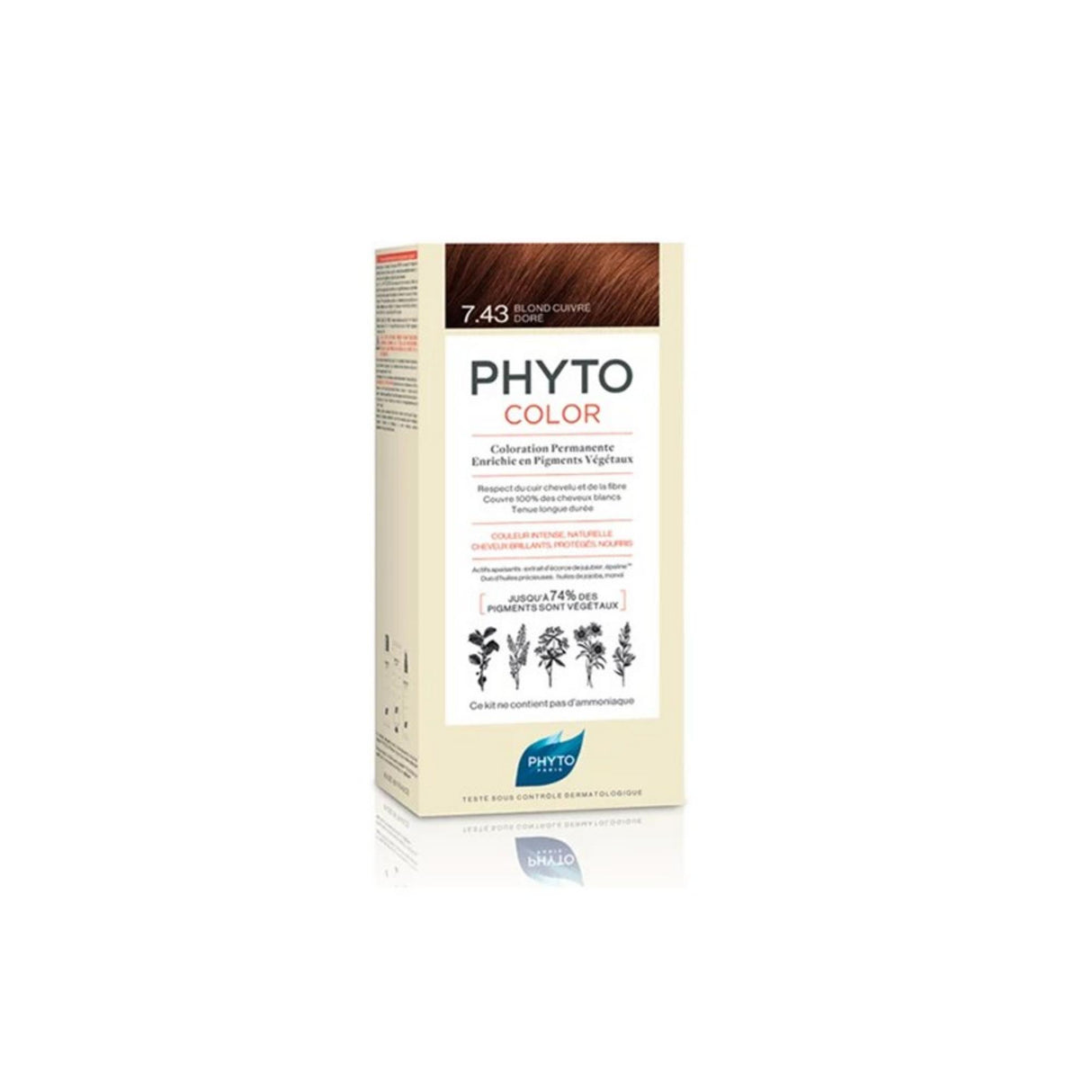 Phyto, Color Kit Coloration, Permanent Hair Dye, 7.43 Copper, 50 ml - Feel You