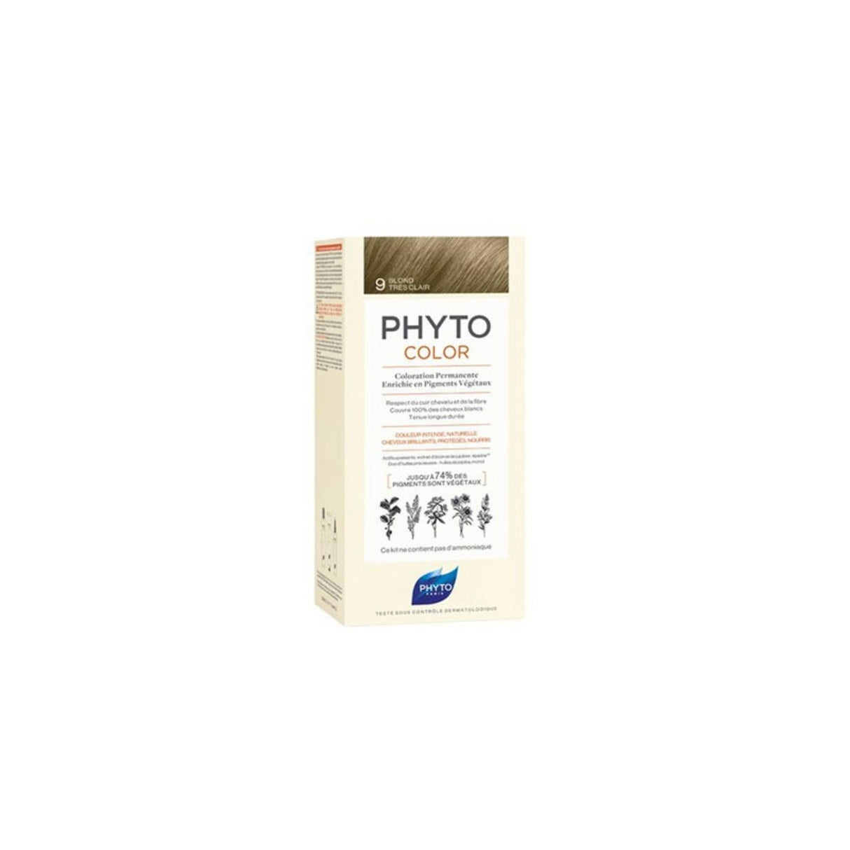 Phyto, Color, Permanent Hair Dye, 9 Very Light Blonde, 50 ml - Feel You