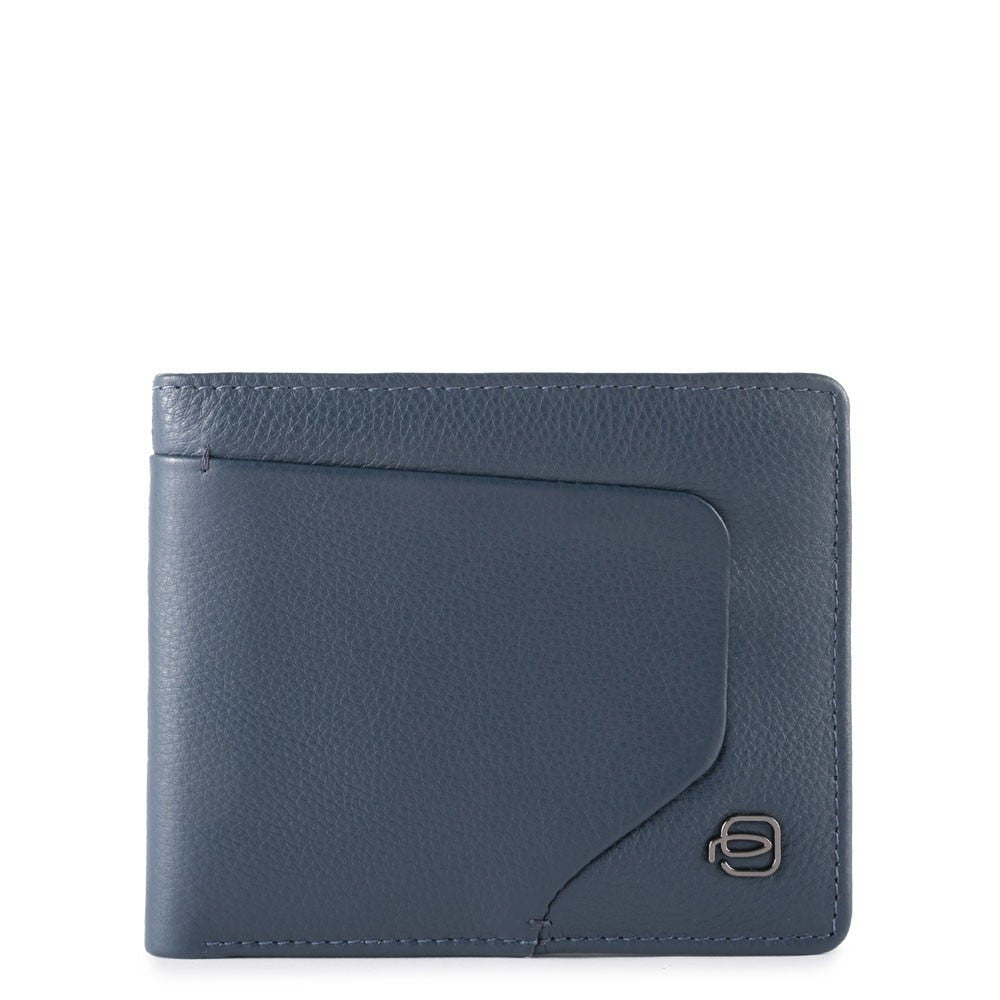 Piquadro, Akron, Leather Wallet, With Detachable Document Holder, Blue, For Men - Feel You
