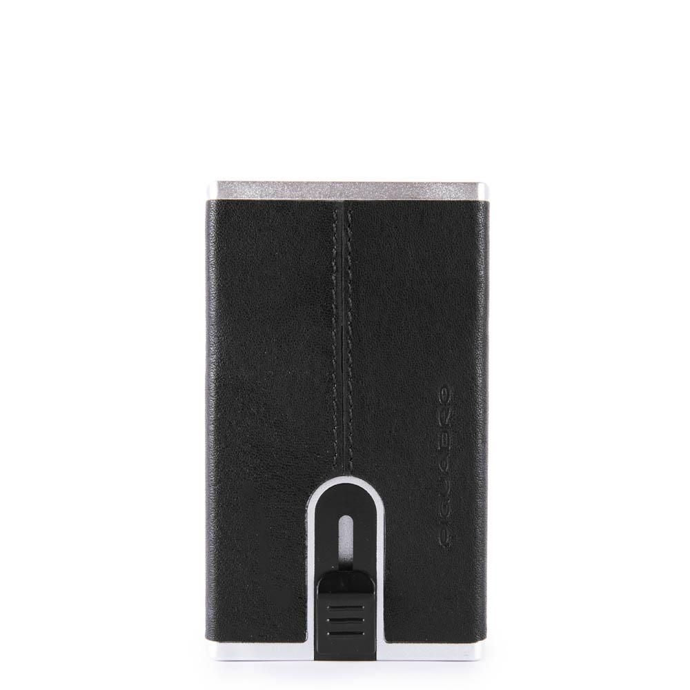 Piquadro, Black Square, Leather Wallet, Square Sliding System with Compact for Banknotes, PP4891B3R N, Black, For Men - Feel You