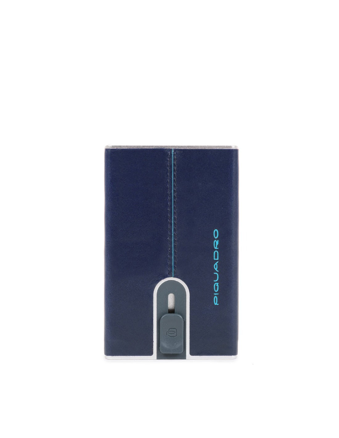 Piquadro, Blue Square, Leather Wallet, Square Sliding System with Money Clip, PP5358B2R-BLU2, Blue, For Men - Feel You