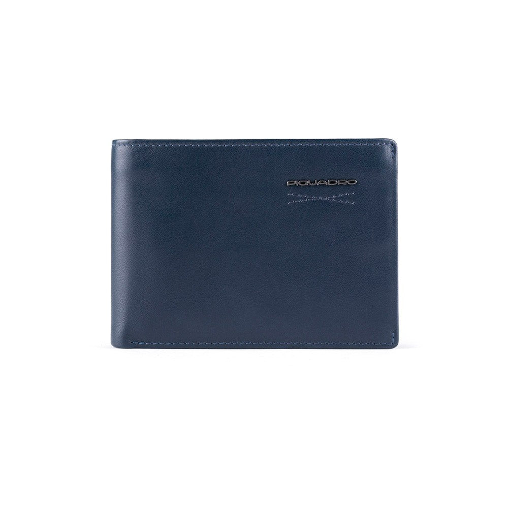 Piquadro, Obidos, Leather Wallet, Coin Holder, Navy, For Men - Feel You