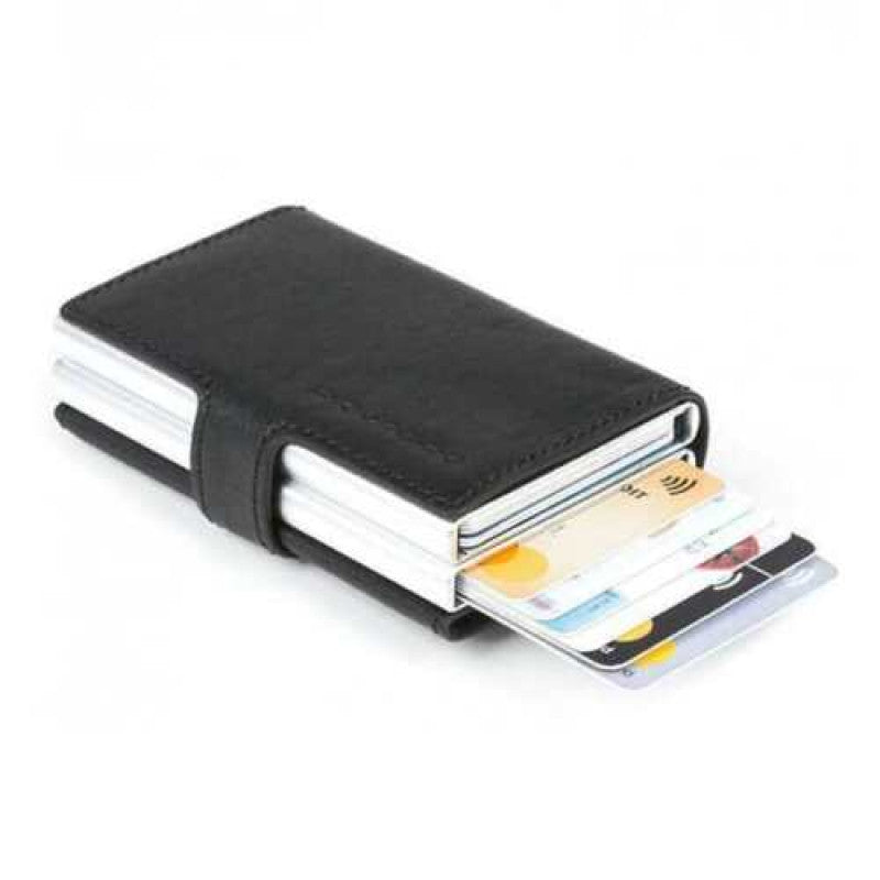 Piquadro, Piquadro, Leather Card Holder, Credit Card Case, Black, Unisex - Feel You