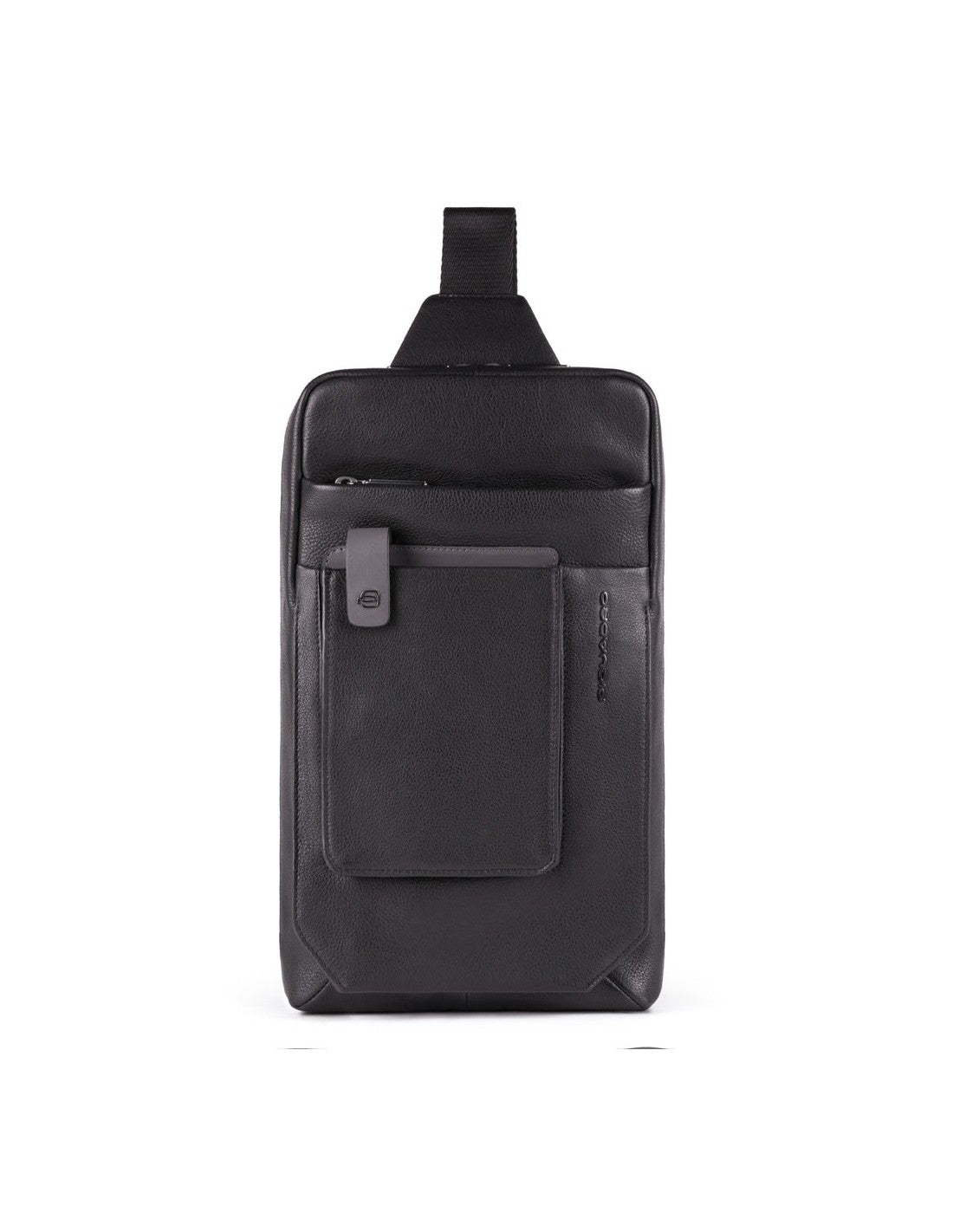 Piquadro, Tallin, Leather Bag, Mono Sling, Black, For Men, 20 x 33 x 5 cm - Feel You