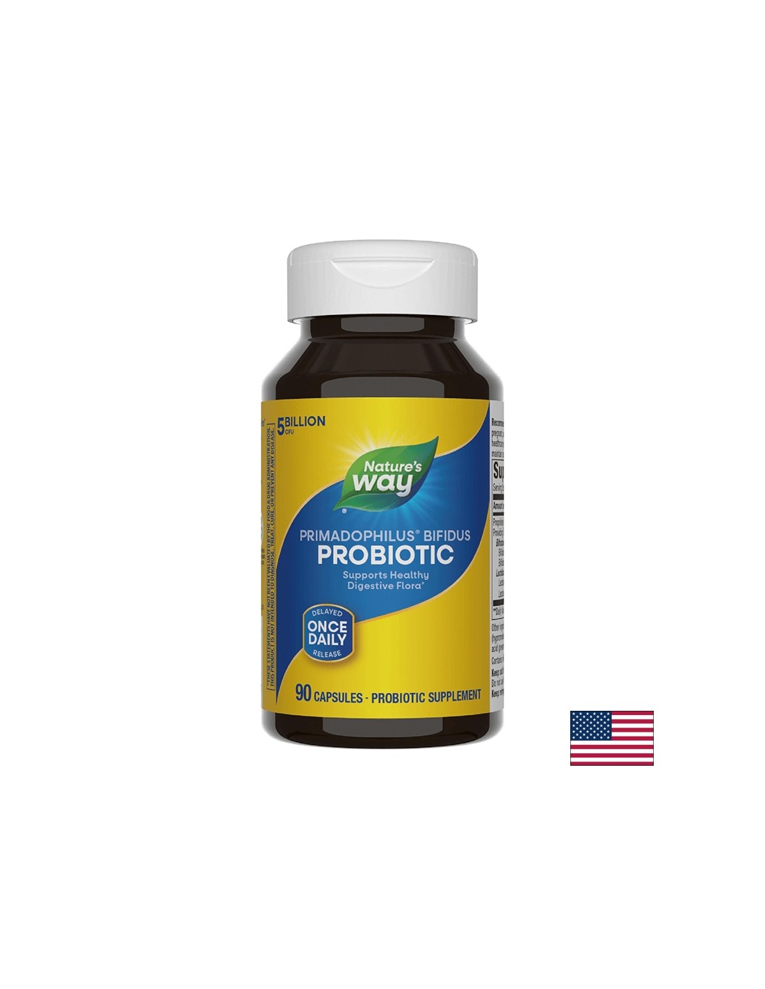 Пробиотик Примадофилус Бифидус - Primadophilus Bifidus – здраве за дебелото черво, 5 млрд. активни пробиотици, 90 капсули - Feel You