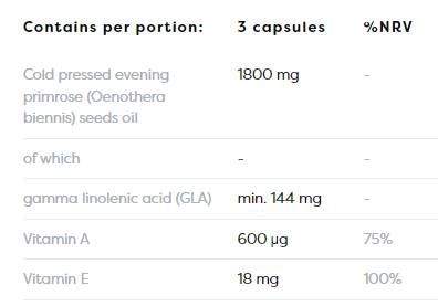 Primrose Oil 1800 mg | with Vitamin A & E - 120 Гел капсули - Feel You