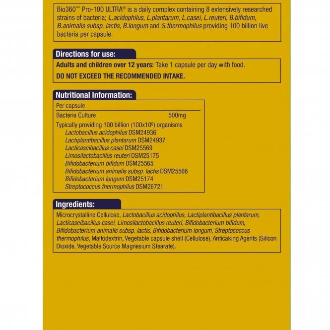 Пробиотик Pro-100 ULTRA (100 Billion Bacteria) 100млрд. 30 капсули NaturesAid - Feel You