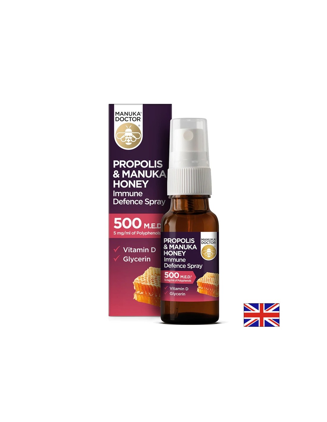 Propolis & Manuka Honey Immune Defence Spray / Спрей за уста за имунна защита с прополис и мед от манука 500 M.E.D, 20 ml - Feel You