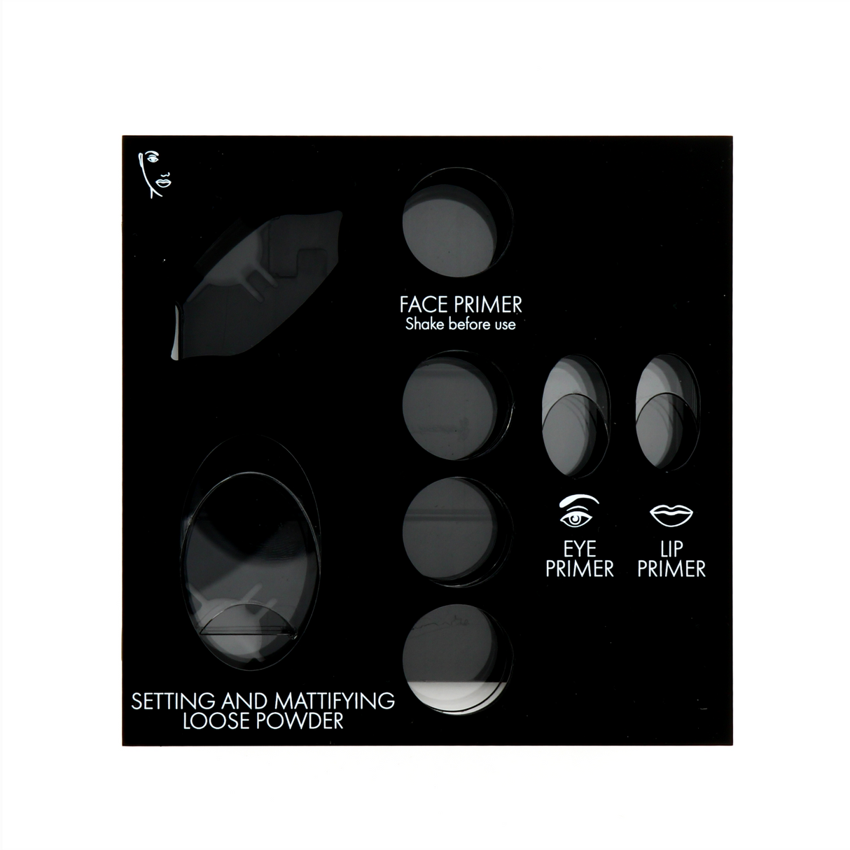Pupa, Matt, Empty Makeup Display, Black, With 8 Slots - Feel You