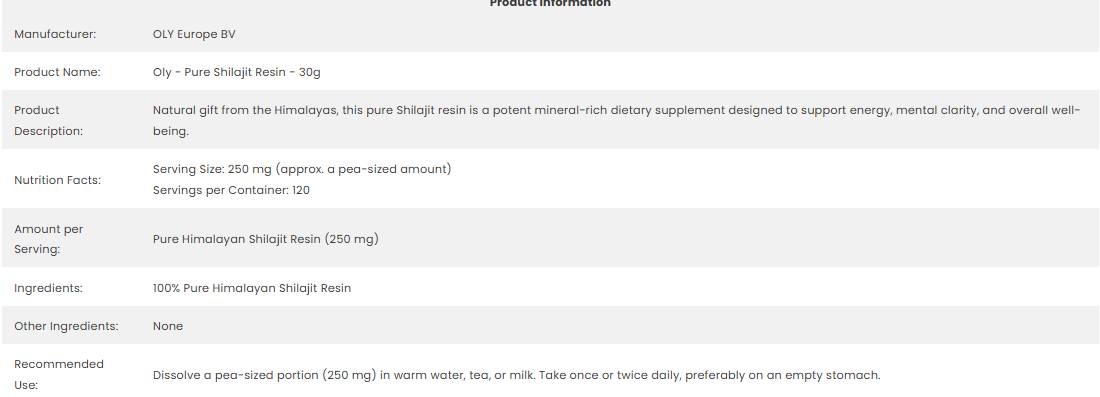 Pure Shilajit Resin Powder - 30 грама - Feel You