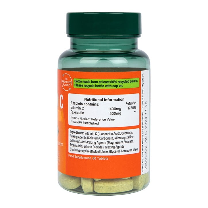 Кверцетин + Витамин С (Quercetin + Vitamin C) 60 таблетки HOLLAND & BARRETT - Feel You