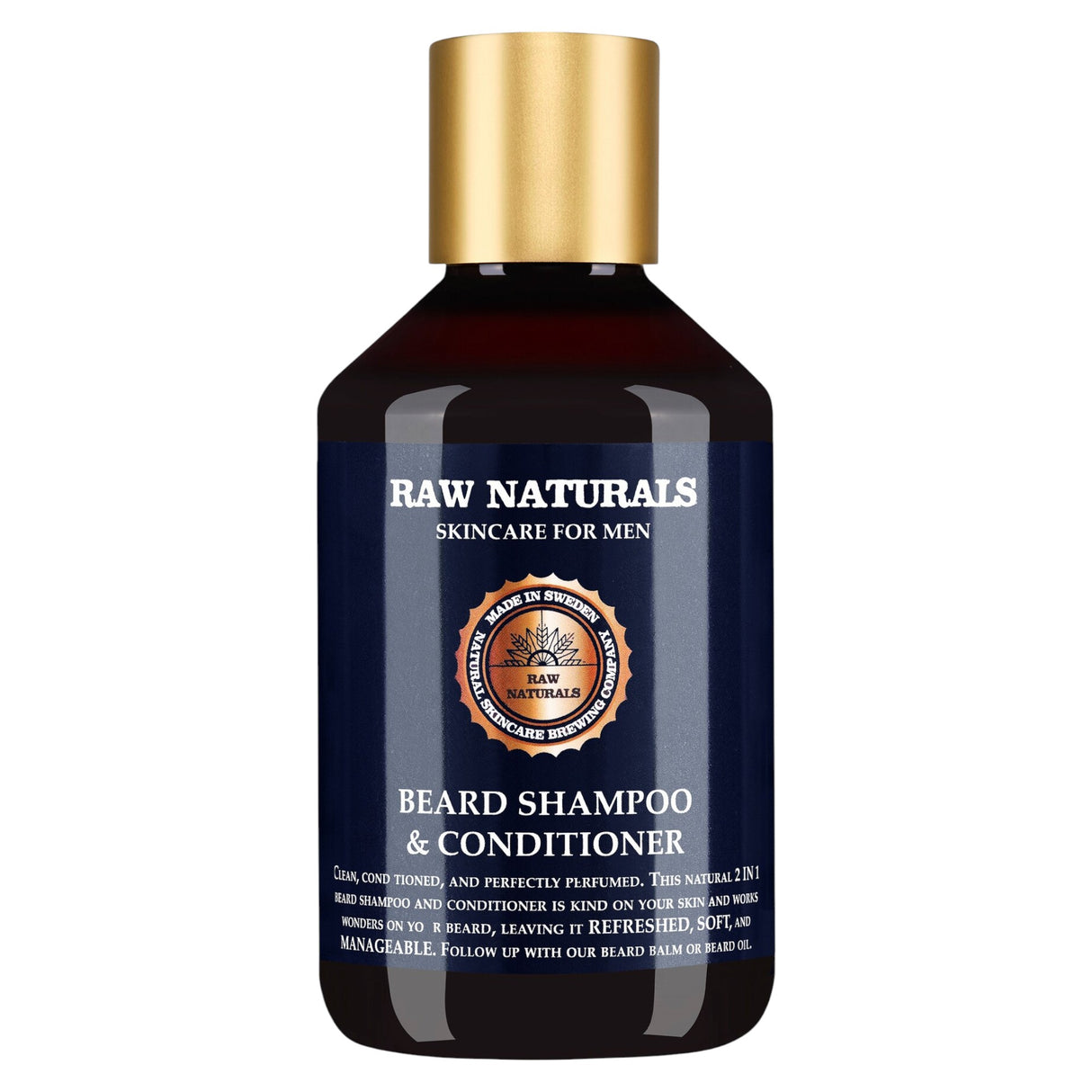 Raw Naturals, Beard Shampoo & Conditioner, 100% vegan, Beard Shampoo, Softness, 250 ml - Feel You