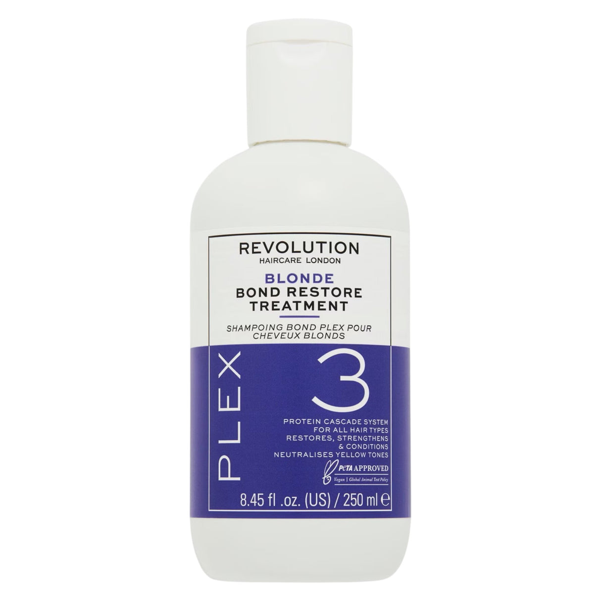 Revolution Haircare, Blonde Plex 3, Hair Treatment Shampoo, Restores, For Damaged Hair, 250 ml - Feel You