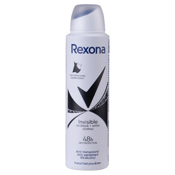 Rexona - Motionsense Invisible Black+White Antiperspirant - Antiperspirant in Spray - 150ml - Feel You