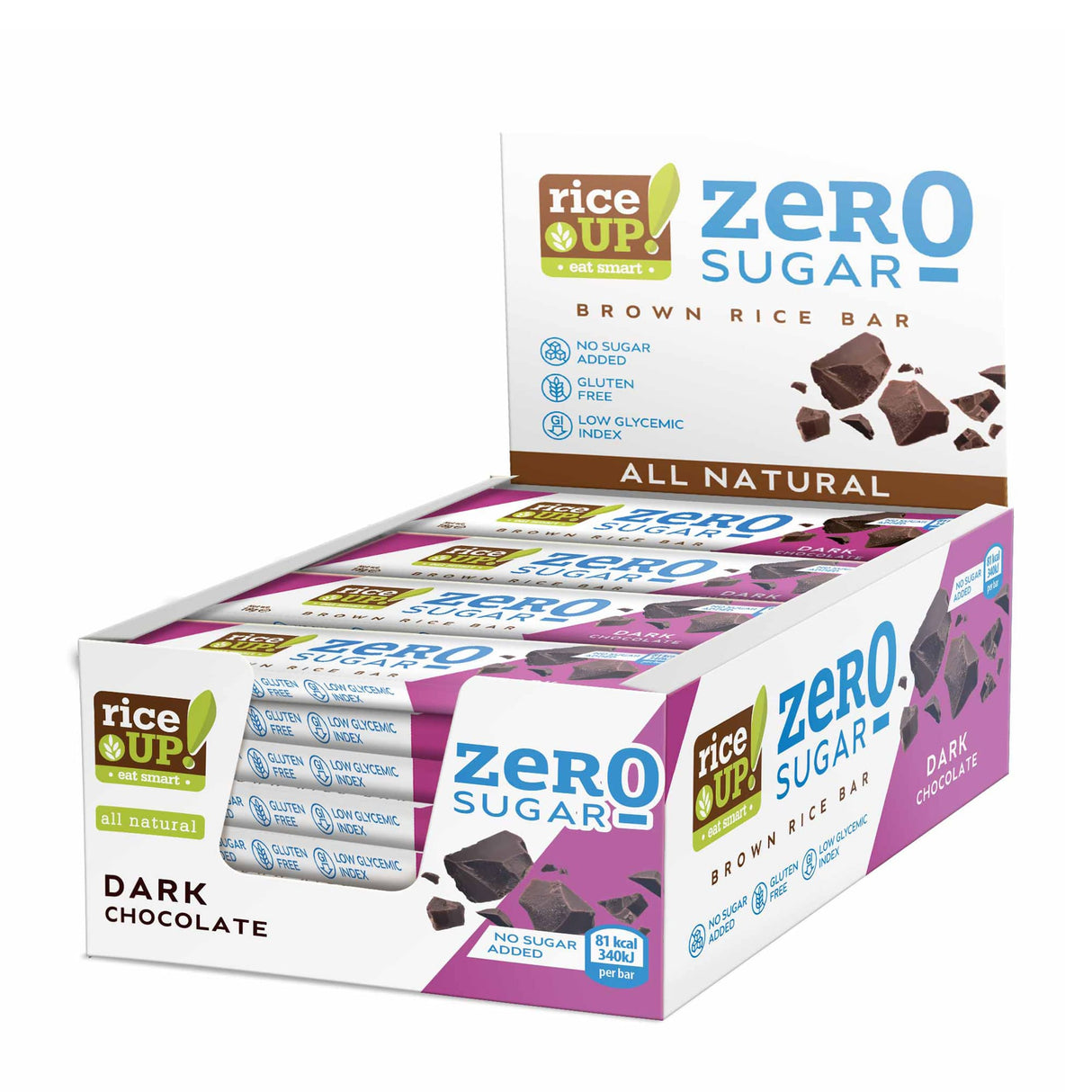 RiceUP! ZERO SUGAR - Оризов бар - 20 x 18 g - Feel You